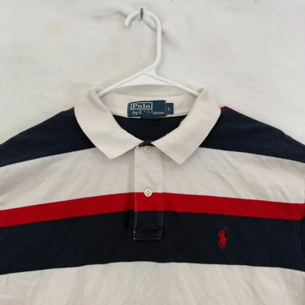 Polo Ralph Lauren Polo Shirt Mens Multicolor Stripe Pony Preppy Knit Casual